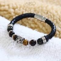ราคา The Exclusive Tiger กำไลหินมิกซ์หนัง (Three Tiger Eye) (3316624329)
