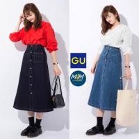 ราคา กระโปรงยีนส์ กระโปรงยีนส์กระดุมหน้า ยูนิโคล่ gu (19871266454)