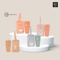 ราคา Moshi Moshi แก้วน้ำพลาสติกลายน่ารักพร้อมกระเป๋า มีฝาปิด ขนาด 750 ml (17158157214)