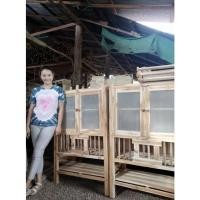 ราคา ตู้กับข้าวไม้สัก งานดิบ ส่งฟรี!! ❤️หน้ากว้าง100ซม. ❤️ (1154987347)