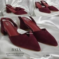 ราคา รองเท้าบาจา สีแดงกำมะหยี่ เบอร์41 (20772135798)