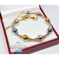 ราคา สร้อยข้อมือเงินแท้ 92.5% ชุบ 3 กษัตริย์ งานร้อยเม็ดเงินอิตาลี (เรือนเงินแท้92.5%) : TH0300 (7225752987)