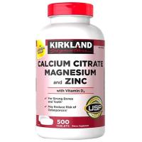 ราคา Kirkland Calcium Citrate Magnesium and Zinc with Vitamin D3 500เม็ด (7977842995)