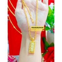 ราคา [acc pekanbaru] สร้อยคอจานคริสตัล 24K + จานทอง 24K (57900207015)