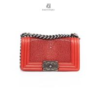 ราคา [ของแท้] CHANEL BOY 8_ RED STINGRAY CALF RSHW มีใบรับประกัน ตรวจสอบได้ทุกใบ ✅ (29490517740)
