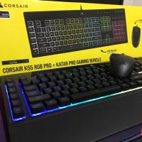 ราคา CORSAIR K55 RGB PRO Gaming Keyboard + Katar PRO XT Ultra-Light Gaming Mouse (14462860240)