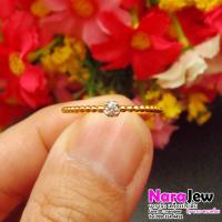 ราคา แหวนเพชร เม็ดเดี่ยว บ่าข้างงานตีเกลียว ประดับเพชรแท้ รวม 0.04 กะรัต (18122609299)