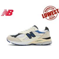 ราคา New Balance NB 990 V 3 Low top Running Shoes White and Blue (24204833090)