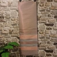 ราคา 71.ผ้าฝ้าย ผ้าทอทั้งผืน ลายยกดอกลำพูน สีน้ำตาล (25072359883)