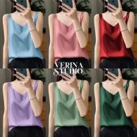 ราคา D03 เสื้อกล้ามคอวี กล้ามผ้าซาติน ผ้าเครปซาติน M-XL เรียบหรู ใส่ทำงาน ใส่ออกงานเหมาะสำหรับสาวออฟฟิศ (27786609015)