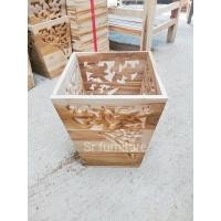 ราคา กระถางต้นไม้ไม้สัก (ลายฉลุ) กระถางต้นไม้ทำจากไม้สัก กระถางต้นไม้ไม้สักแท้ (15249140641)