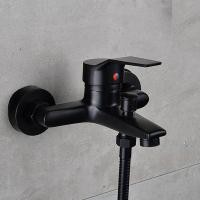 ราคา Brass Bathroom Faucet Shower Type Head Black Faucet Wall Mounted Bathtub Shower Mixer Tap Shower Faucet Shower Set Mixer (29919704720)