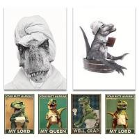 ราคา โปสเตอร์ห้องน้ำ ธีม T-Rex ไดโนเสาร์ พิมพ์ผ้าใบ สำหรับการตกแต่งบ้าน (55850237928)