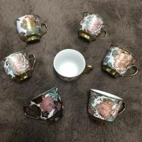 ราคา ของใหม่พร้อมส่ง ถ้วยน้ำชา แก้วน้ำชา มีหูจับ ลายดอกไม้ (24404675930)