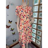 ราคา 1Pงานป้าย ล เดรสสีแขนสั้นสีครีมลายคัลเลอร์ฟูล (24241622930)