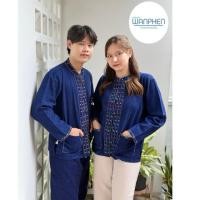 ราคา เสื้อหม้อห้อมฟอกแขนยาว ปักลายดอกจิ๋ว หม้อห้อมแท้จากจ.แพร่ (43365293988)