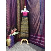 ราคา ซิ่น ผ้าไหม มัดหมี่ 3ตะกอ ไหมแท้ ขนาด 1x2เมตร ลายมัดหมี่ สีดำ รหัส R2Q-NY06196610 (23948989475)