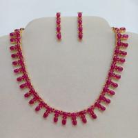 ราคา ชุดเซ็ตสร้อยคอและต่างหูแบบสวยงามพลอยสีทับทิมล้วนแยบทับทิมหลังเบี้ยและทับทิมเจียรพลอยรูปไข่สลับกลมชุบทองไมครอนราคาย่อมเยา (42261946446)