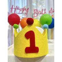ราคา หมวกวันเกิด หมวก Happy Birth day หมวก DIY แบบใหม่ (พร้อมส่งจากไทย)มีโบว์ผูกข้างหลังปรับได้ตามรอบศรีษะเด็ก (26953671026)