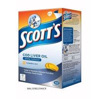 ราคา สก๊อต Scott's Cod Liver Oil 100's น้ำมันตับปลา เสริมอาหาร บำรุงร่างกาย (19785933600)