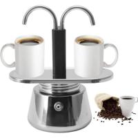 ราคา หม้อต้มกาแฟ 2หัว Double Tube Moka Pot 1Cup/2Cup หม้อต้มกาแฟ (40408524595)