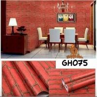 ราคา MERAH วอลล์เปเปอร์สติ๊กเกอร์ติดผนัง ขนาด 45cmx10m อิฐสีแดง motif gh075 wallsticker ธรรมดานูน dandelion polka dot ลายตัวอักษรโฟมอิฐ 3d (44164732385)