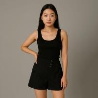 ราคา Contrast Stitch Short Premium Pants กางเกงขาสั้นยืดผู้หญิง ลุคเกาหลี Alike Meria (41817448519)