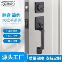 ราคา ล็อคประตูโลหะผสมซิงค์ ประตูเหล็กเงียบแบบมินิมอลลิสต์ ที่จับประตูไม้ ล็อค ล็อคประตูกันขโมยแบบหนาสำหรับโรงแรม EZPH (42954436274)