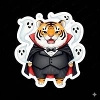 ราคา สติ๊กเกอร์ติดรถ โลโก้ติดมอเตอร์ไซค์ สติ๊กเกอร์ติดกระเป๋า Decal Car Sticker Chubby Tiger Vampire (28891281713)