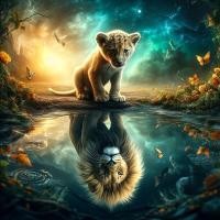 ราคา ภาพวาดเพชรสิงโต ทําเอง สิงโตใหญ่และสิงโตน้อยภาพวาดเพชรเต็มชุดเย็บปักถักร้อยศิลปะเพชรงานฝีมือทํามือสําหรับโฮมออฟฟิศตกแต่งผนังของขวั (28484563943)