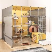 ราคา บ้านแมวแบบกรงในบ้านขนาดใหญ่พิเศษพร้อมพื้นที่ว่าง กล่องทิ้งขยะแมว ห้องน้ำ บ้านแมวแบบรวม โครงปีนสำหรับแมว บ้านแมว เตียงแมว (55750517625)