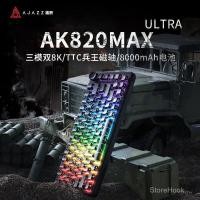 ราคา สีดํา Jue ak820maxULTRA แกนแม่เหล็กคีย์บอร์ดไร้สายทหาร King แกนด้านข้างแกะสลักเกมเกมเล่นเกมสามโหมด (49651938239)