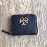 ราคา พร้อมส่งแท้กระเป๋าสตางค์ใบสั้น ซิปรอบ รุ่นใหม่ Tory Burch Britten Leather Medium Wallet Zipper สีดำ (20566408288)