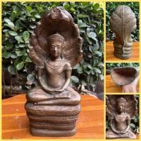 ราคา หลวงพ่อศิลา พระพุทธรูปปางนาคปรกศิลปะเขมร (หน้าตัก5นิ้ว สูง25ซม.)เนื้อทองเหลืองสำริดเก่ามาก แค่สัมผัสก็รู้สึก (13202543292)