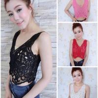 ราคา พร้อมส่ง (เสื้อ)(ดอกไม้)(ดอกไม้) เสื้อลูกไม้ครอปสั้นงานสไตส์เกาหลีน่ารักๆไฮโซสุดๆ ใส่แมทช์กับกางเกง (13760219)