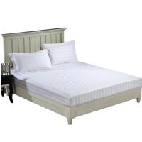 ราคา ผ้าปูที่นอน สีพื้นขาว ลายริ้ว หรู เหมือนแบบโรงแรม มี3 ขนาด 3ฟุต=3ชิ้น 5-6ฟุต=5ชิ้น ผ้าปูรัดมุม4ด้าน（ไม่มีผ้านวม）สีขาว (26020105867)