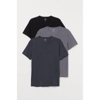 ราคา เสื้อยืดคอวีสลิมฟิต H&M - สีเทา/เทาเข้ม (29843074990)