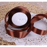 ราคา ริบบินผ้าซาติน ม้วนละ 25 หลา โบว์ผูกของขวัญ กล่องขนม เค้ก คุกกี้ เบเกอรี่ DIY Ribbon ขนาด 2 cm สีน้ำตาลเข้ม(Bakery-0067) (9008423812)