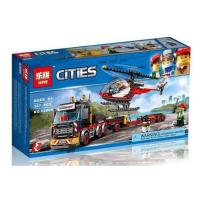 ราคา Lepin Cities ของเล่นตัวต่อ เลโก้จีน รถบรรทุกและเฮลิคอปเตอร์ขนของ 347ชิ้น 02094 (1264182481)