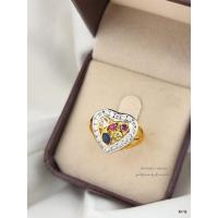 ราคา แหวนพลอยนพเก้า ฝังเพชรcz รูปหัวใจ งานหุ้มทอง 5 ไมครอน (3868733544)