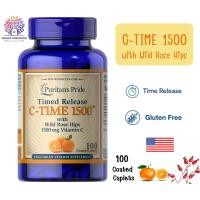 ราคา Puritan's Pride Vitamin C-1500 mg with Wild Rose Hips Time Release ขนาด 100 Caplets (29587221309)