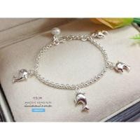 ราคา สร้อยข้อมือเงินแท้สำหรับเด็ก ลายผ่าหวายห้อยตุ้งติ้งปลา (งานไทย) : HB0095 (1587743516)