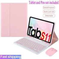 ราคา เคสพร้อมคีย์บอร์ดสําหรับ Samsung Galaxy Tab S11 2025 Magnetic Wireless Bluetooth Keyboard Mouse Cover Casing (28592633485)