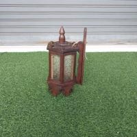 ราคา โคมไฟไม้สัก โคมไฟติดหกเหลี่ยมติดผนังกระจกใส (40323058358)