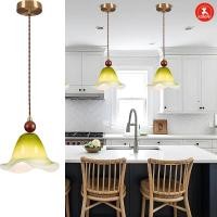 ราคา โคมไฟระย้าแก้วลายดอกไม้สไตล์วินเทจสีเขียว โคมไฟห้อยสำหรับเคาน์เตอร์บาร์ สไตล์โมเดิร์น กลางศตวรรษ ปรับได้ โคมไฟแขวนสำหรับเกาะกลางครัว - ไฟห้อยเพดานสำหรับห้องรับประทานอาหาร ห้องนอน ทางเดิน (43471224476)