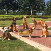 ราคา เครื่องประดับ จําลองสุนัขเยอรมันเชพเพิร์ดโกลเด้นรีทรีฟเวอร์คอร์กี้หมาป่าขนาดใหญ่สุนัขรุ่นลานเงินห้องนั่งเล่นเรซิ่นประติมากรรมสัตว์ (52901976867)