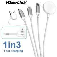 ราคา Hdoorlink 4 in 1 สายชาร์จแม่เหล็กไร้สาย USB สําหรับ i Phone 15 14 13 12 11 15 Pro Max A pple Watch 8 Ultra 7 6 SE 5 4 3 (24606526931)