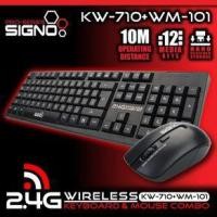 ราคา KEYBOARD & MOUSE (คีย์บอร์ดและเมาส์ไร้สาย) Signo KW-710+WM-101 Keyboard and Mouse Set Wireless (6089973605)