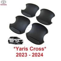 ราคา ถาดรองมือเปิดประตู Toyota Yaris Cross 2023 2024 2025 โตโยต้า ยาริส ครอส เบ้า ถ้วยรองมือ เบ้ากันรอย เบ้ารอง ดำด้าน (29123297231)
