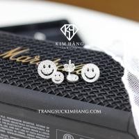 ราคา ต่างหูเงินดีไซน์หน้ายิ้ม KHJER032- หมุดแบบกด (43108831834)